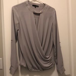 Gray with Gold Buttons Blouse. Like new!